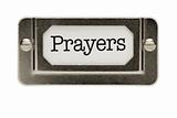 Prayers File Drawer Label Isolated on a White Background.