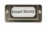 Smart Money File Drawer Label Isolated on a White Background.