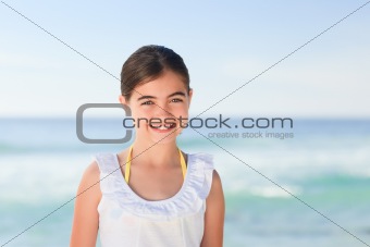 Little girl one the beach