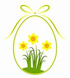 easter egg with daffodil decor