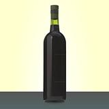 vector red wine bottle unlabeled