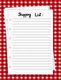 Blank shopping list