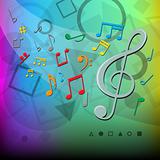 modern music notes color background