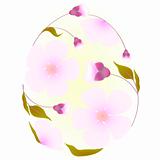 Easter egg with decor elements. sakura