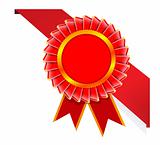 Corner red ribbon for certificate