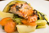 Baked Salmon with vegetables