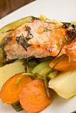 Baked Salmon with vegetables