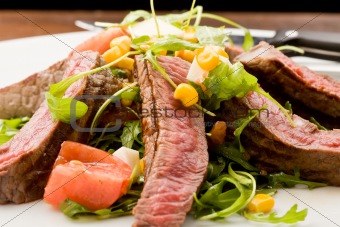 Meat with Rocket salad