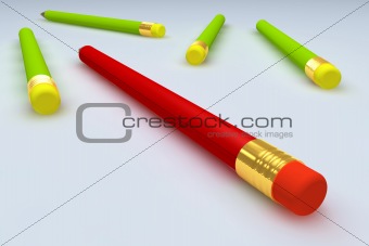 Red and green pen