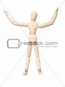 Drawing doll with raised arms