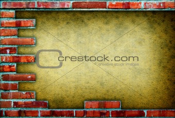 Grungy red brick frame