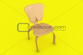 Wooden chair in 3d