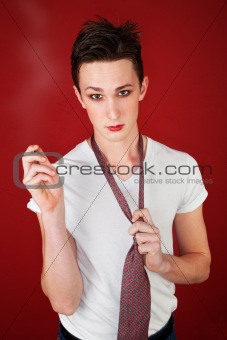 Man Holds a Cigarette