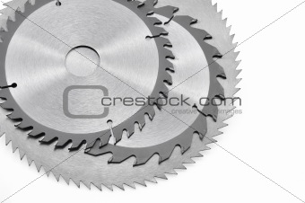 Circular saw blades for wood isolated on white