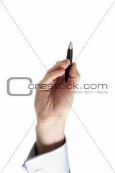 Business man hand writing