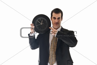 Business man and clock