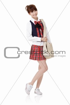 Cute school student girl