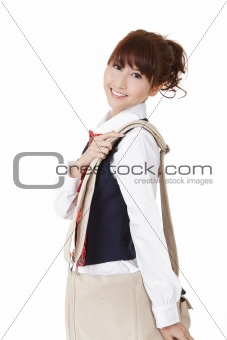 Asian school student girl