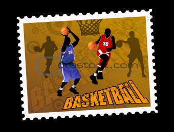 Postal basketball stamp