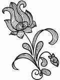 hand drawn floral design element