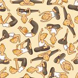 seamless yoga girl pattern