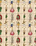 seamless Middle Ages people pattern