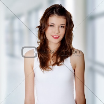 Portrait of young teen woman