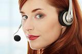 Businesswoman with headset.