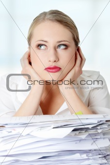 Overworked businesswoman