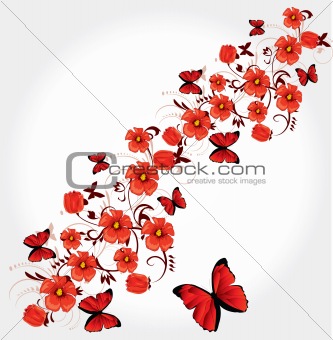 Red romantic greeting card 