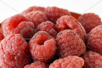 Raspberries up close