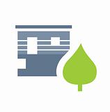 Ecology living - architecture and house icon with green tree 
