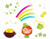 Irish and St. Patrick's Day symbols and icons set
