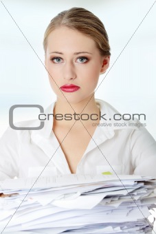 Overworked businesswoman