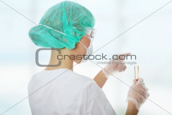 Closeup portrait of female biotechnologist