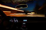 night drive with car in motion 