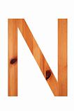 wood alphabet N