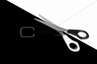 scissors in black and white