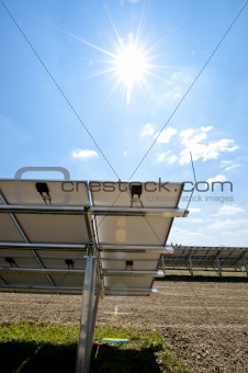 Solar Panel with Lens Flares