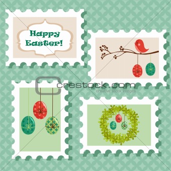 Easter postal stamps set 