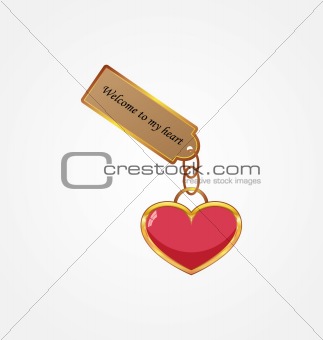 Golden key with tag
