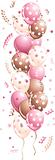 Pink holiday Balloons in line