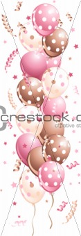 Pink holiday Balloons in line