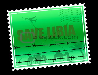 Save Libia stamp