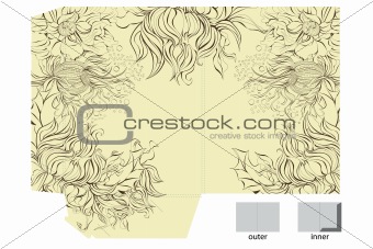Decorative folder with floral pattern 