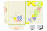 Template for folder design with flowers 