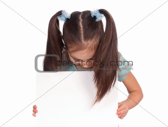 Girl with white board