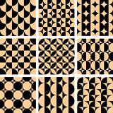 Seamless geometric patterns in op art design.