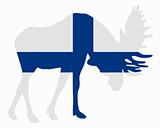 Rutting moose in finnish flag