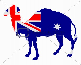 Flag of Australia with camel